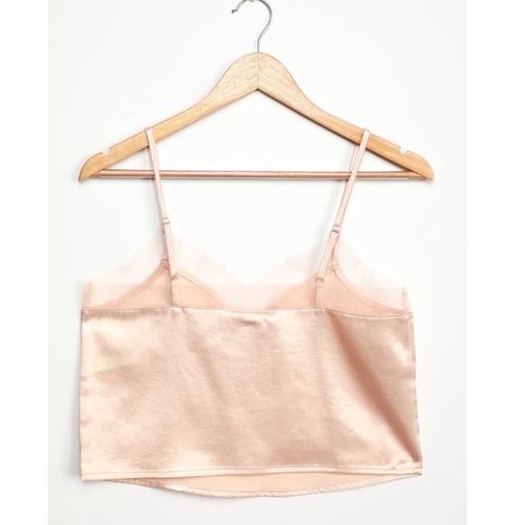 Get On My Level Champagne Satin Cropped Tank Top - Picture 6 of 6